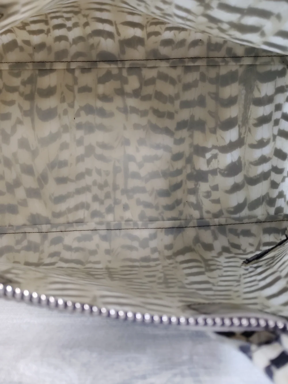 GUM GIANNI CHIARINI Textured Cream and Black Patterned Print Satchel